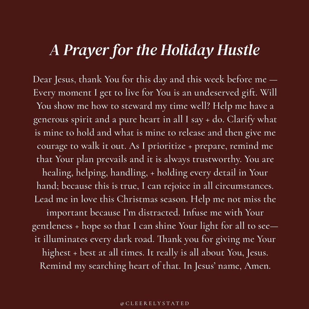 A prayer for the Holiday Hustle