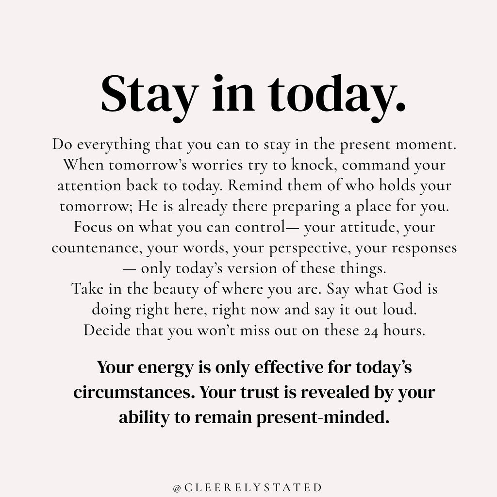 Stay in today.