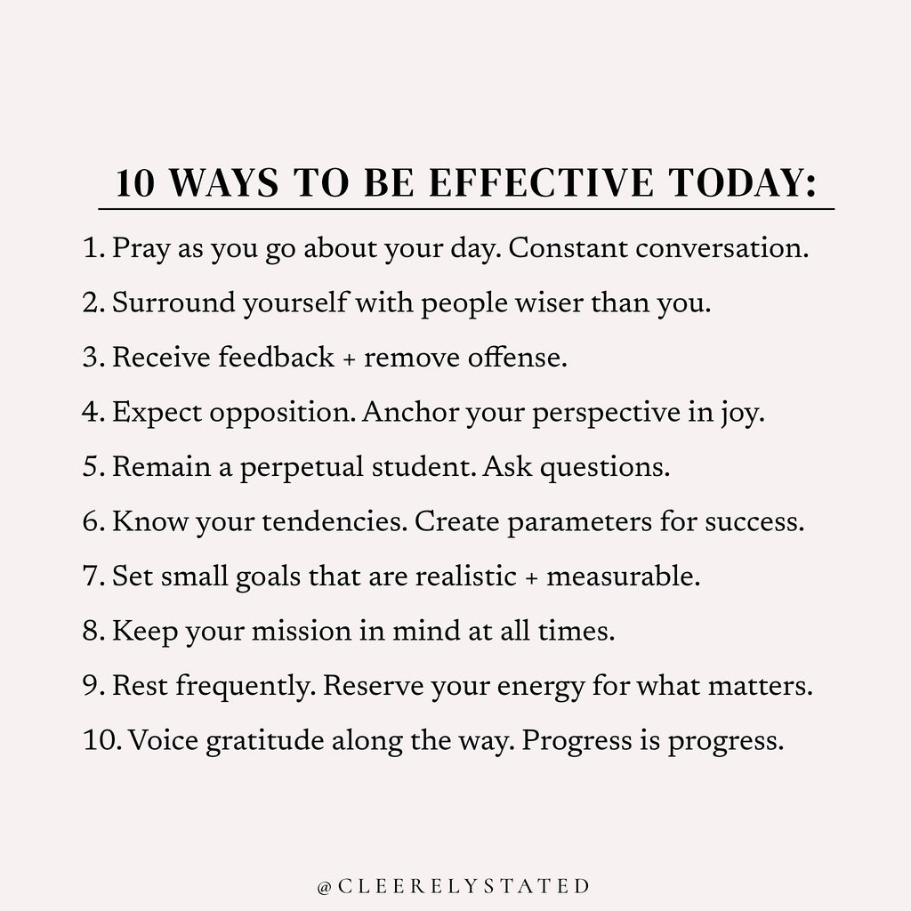 10 ways to be effective today