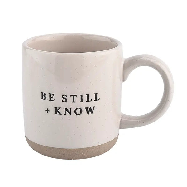 Be Still + Know - Cream Stoneware Coffee Mug - 14oz