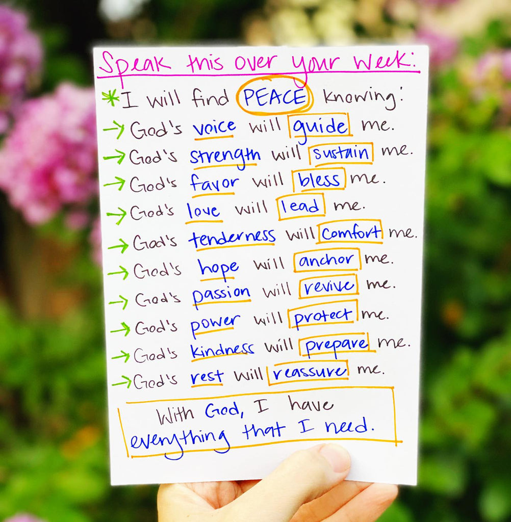 Speak this over your week...