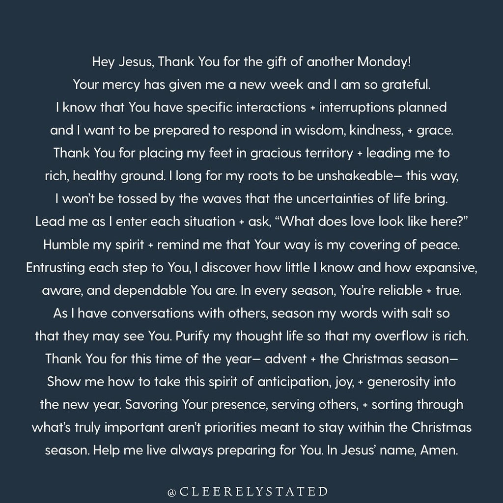 A prayer as we prepare for Christmas