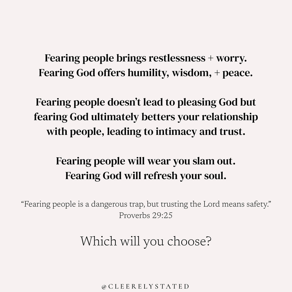 Fearing people vs. fearing God