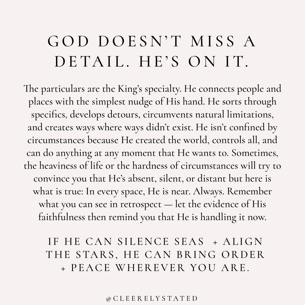 He can bring order + peace wherever you are