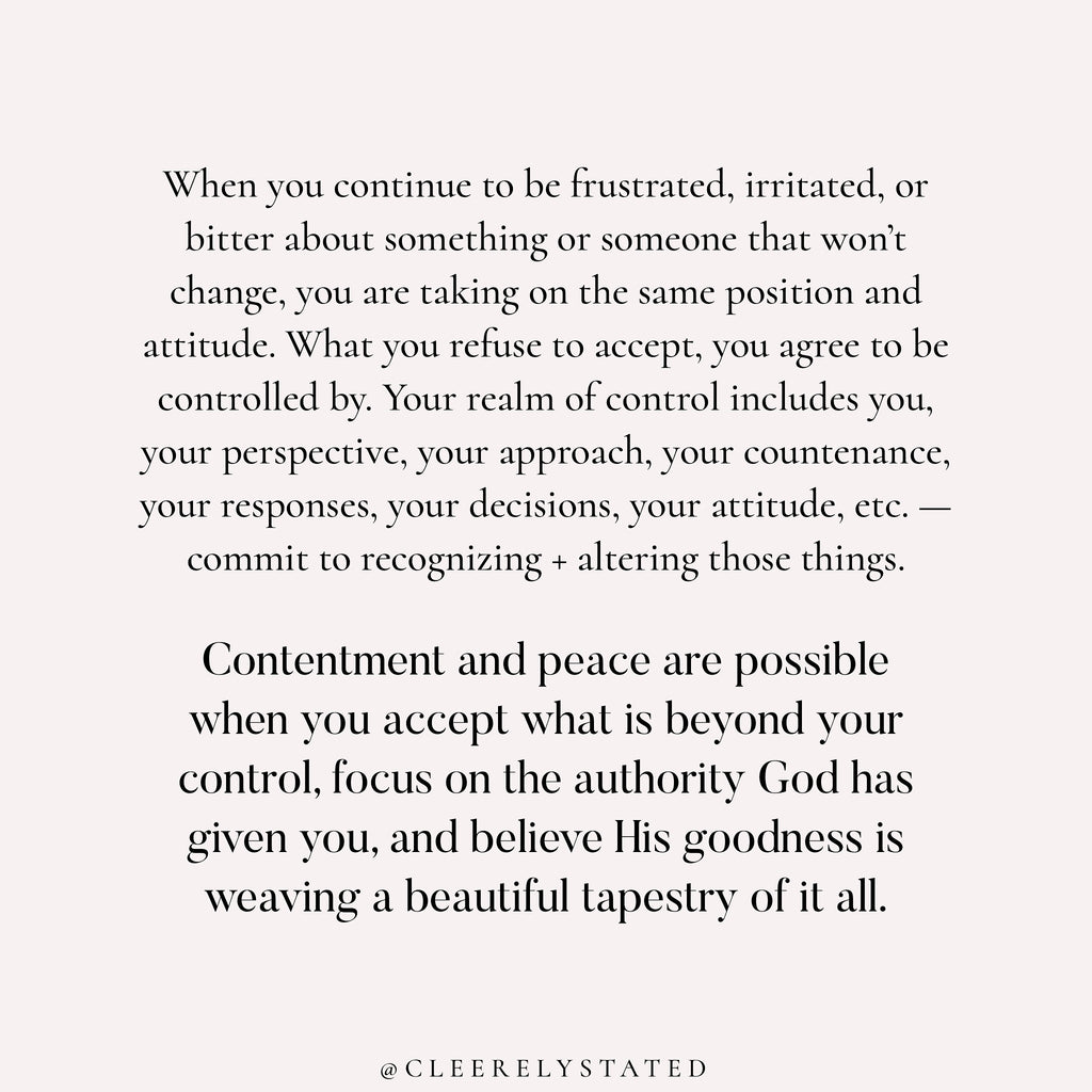 Contentment + peace are possible