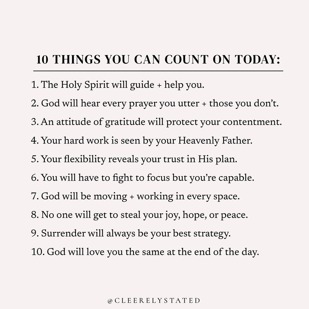 10 things you can count on today: – Cleerely Stated