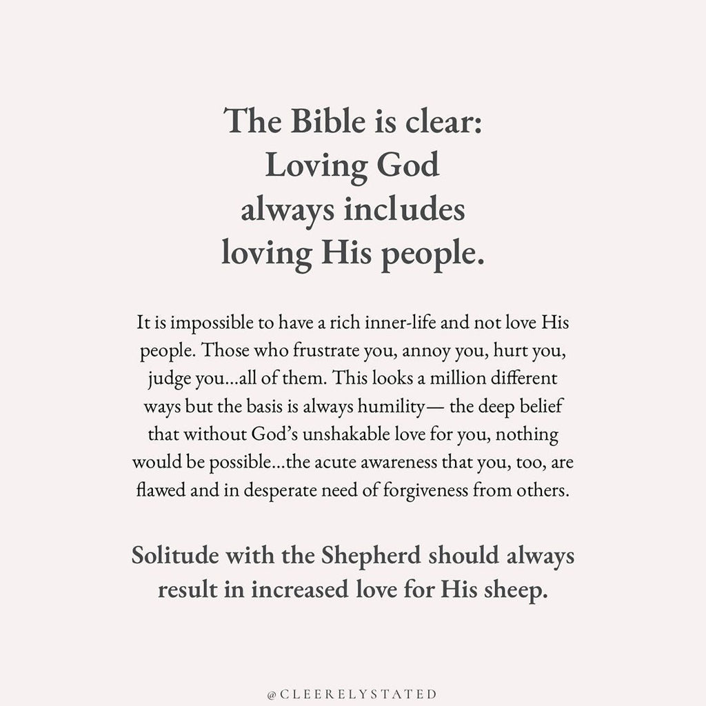 Loving God always includes loving His people