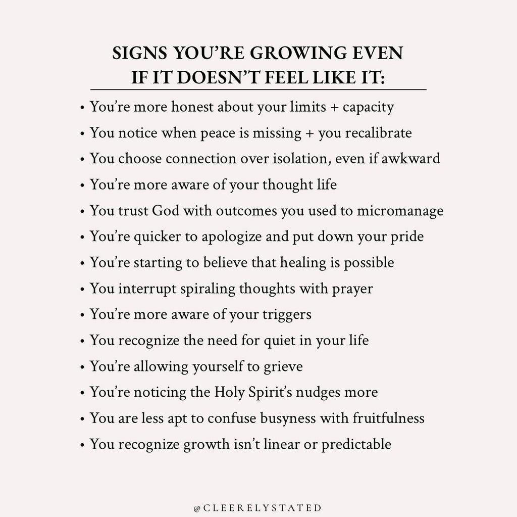 Signs you're growing even if it doesn't feel like it: