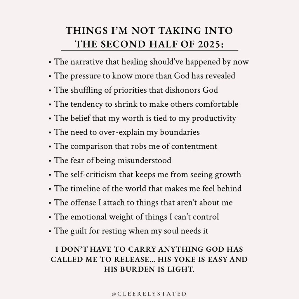 Things I'm not taking into the second half of 2025