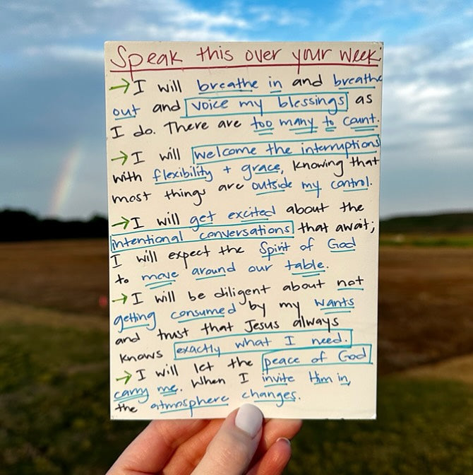 Speak this over your week: