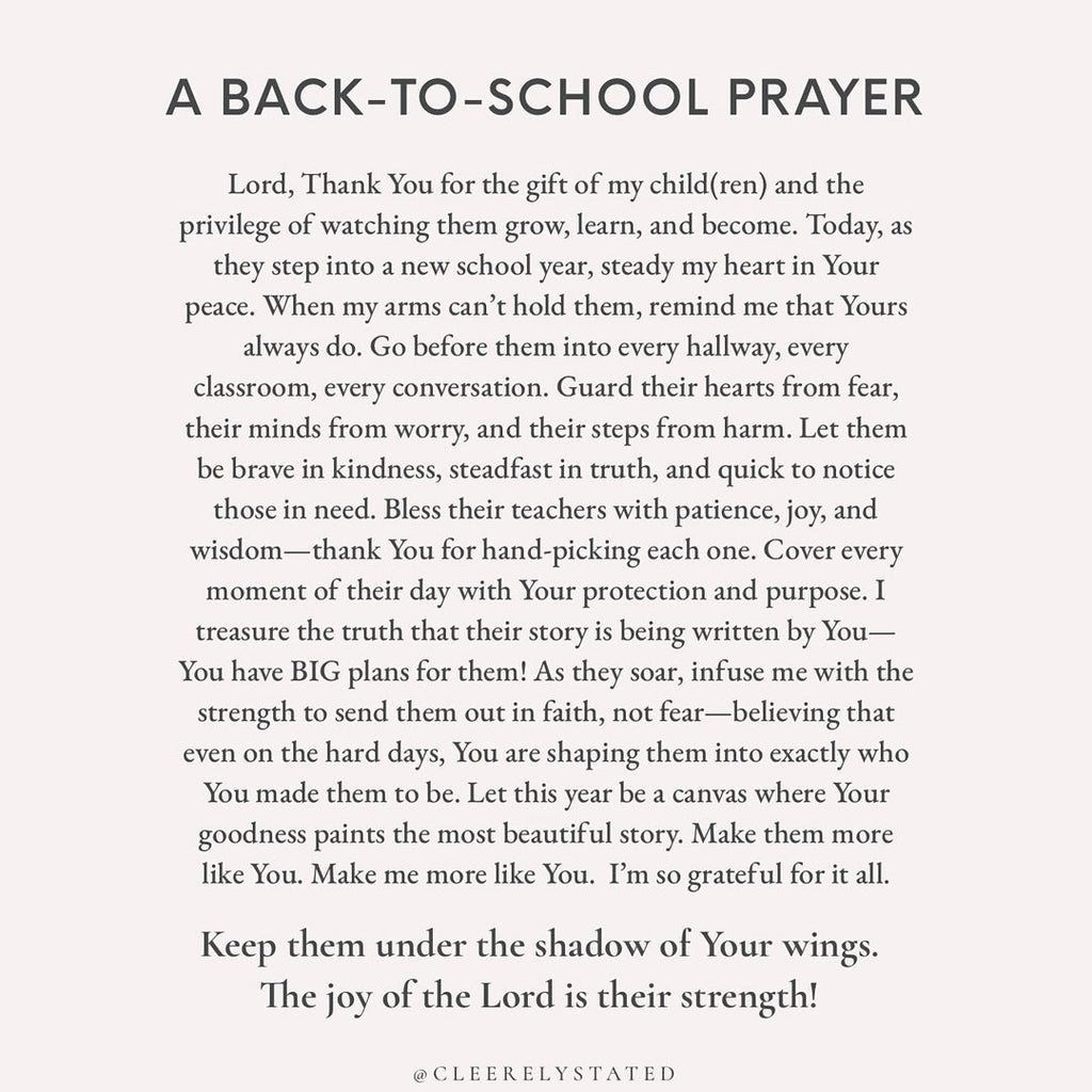 A back-to-school prayer