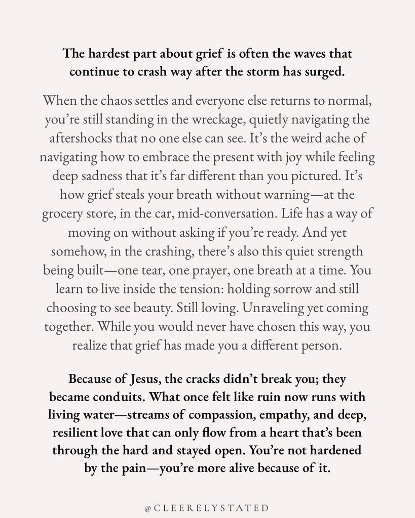 The hardest part about grief...