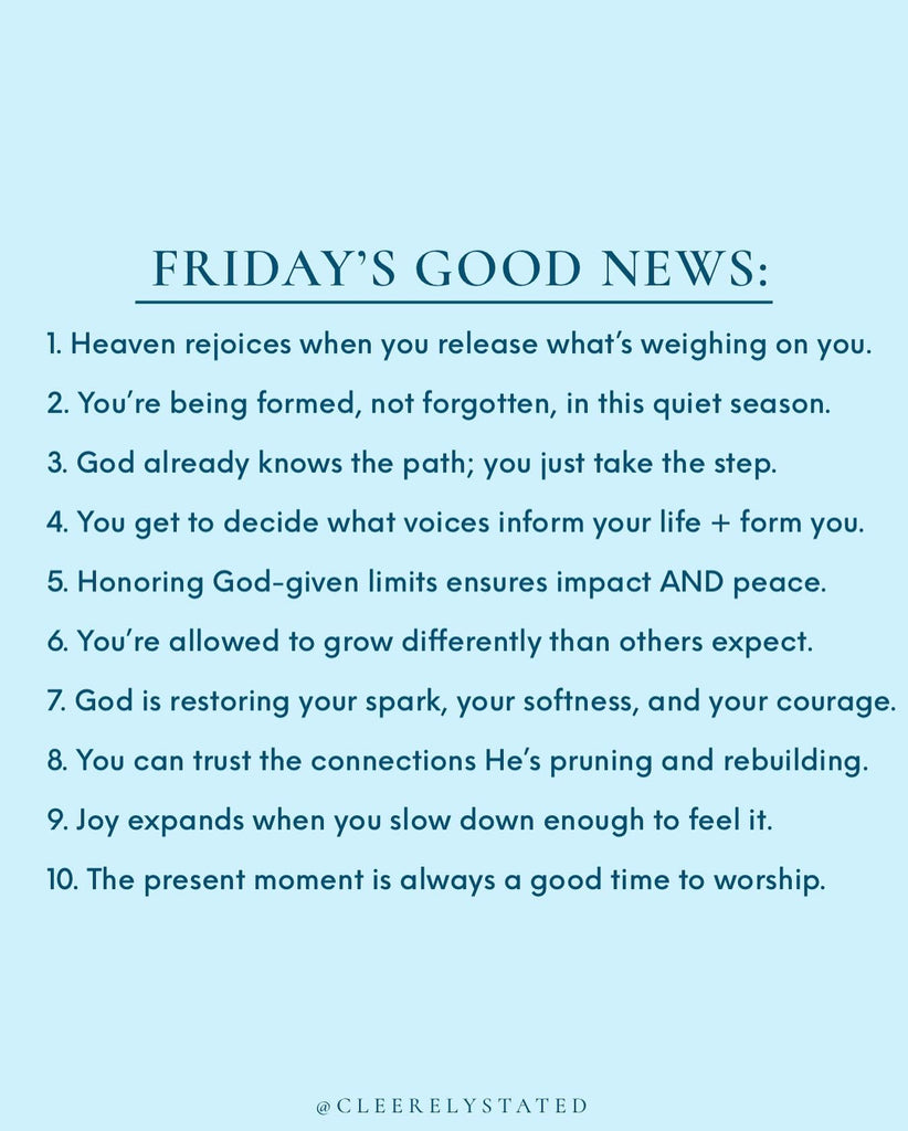 Heaven rejoices when you release what's weighing on you