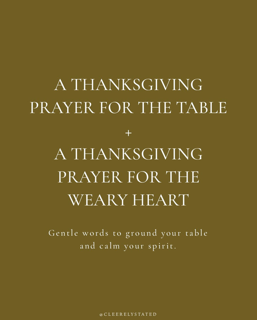 A Thanksgiving prayer for the table