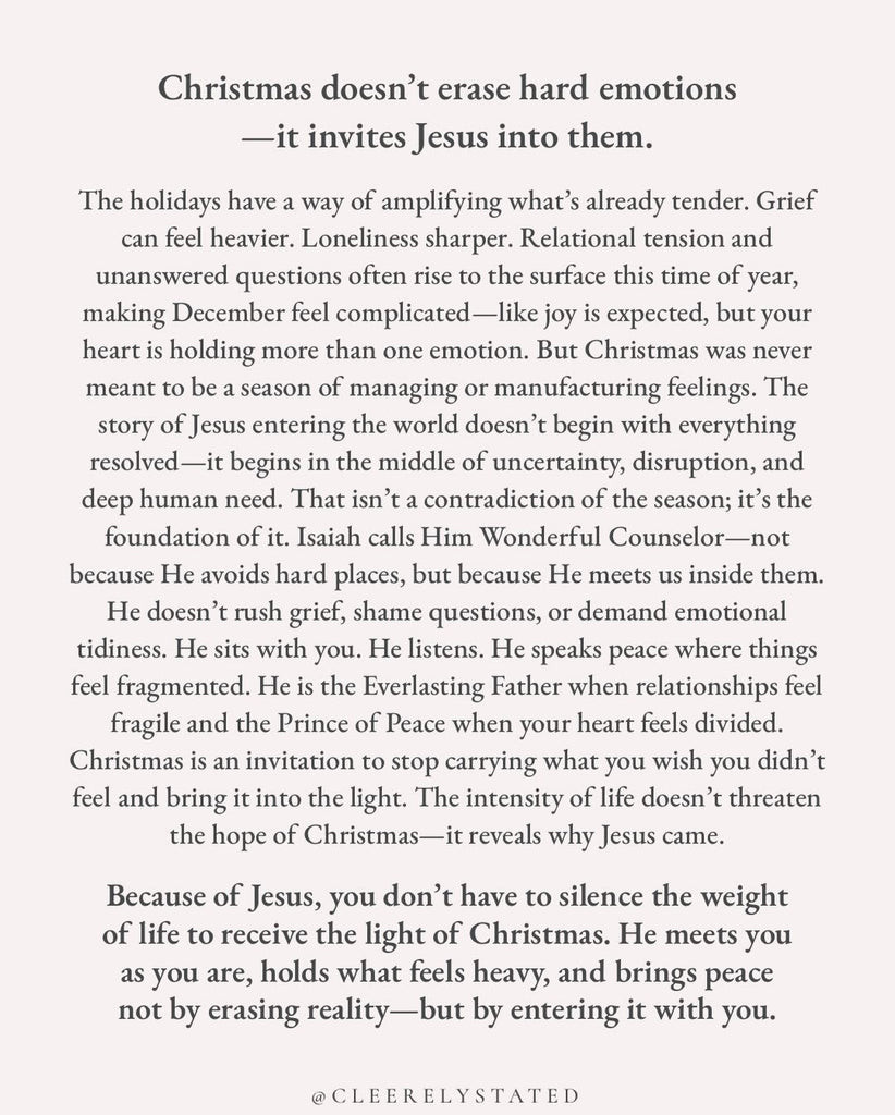 Christmas doesn't erase hard eomtions...