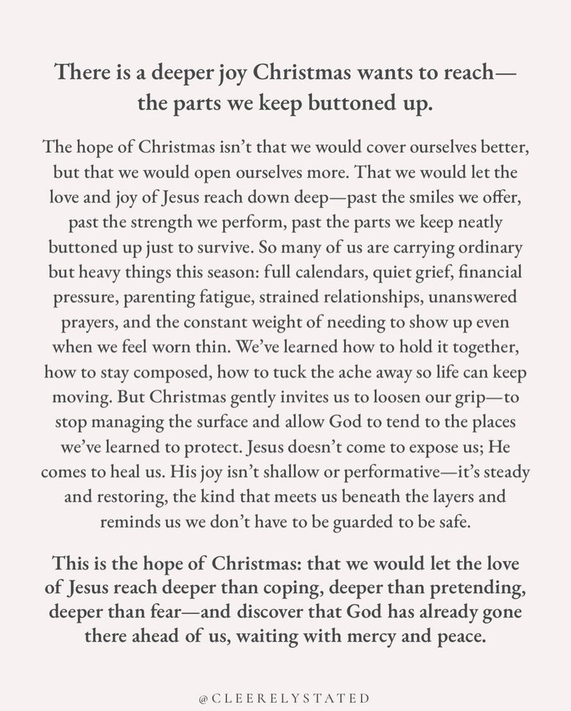 This Christmas, let the love of Jesus reach deeper