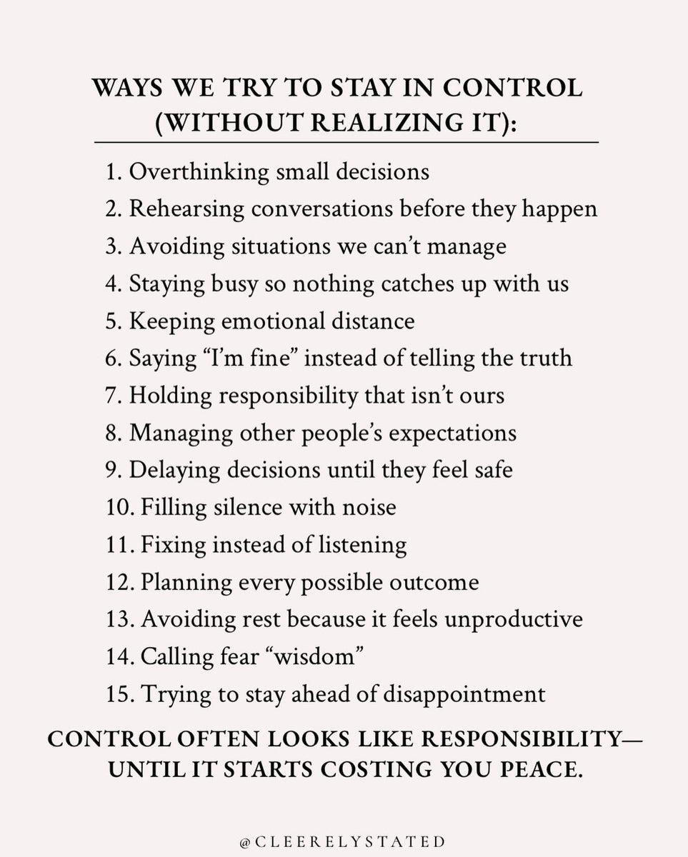 Ways we try to stay in control (without realizing it) – Cleerely Stated