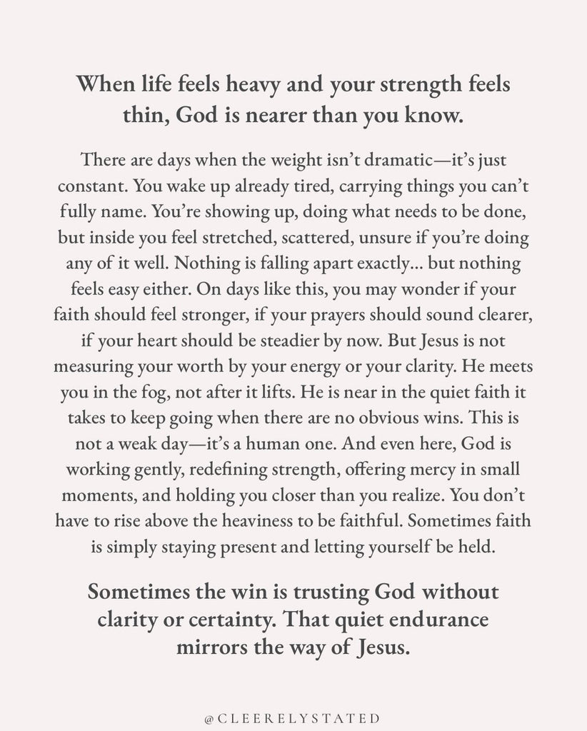 Sometimes the win is trusting God without clarity or certainty.