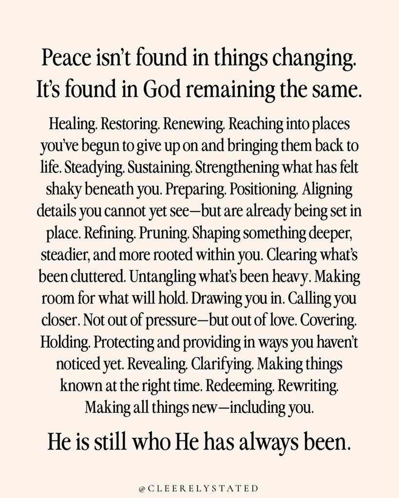 You don't have to fix everything to feel peace.