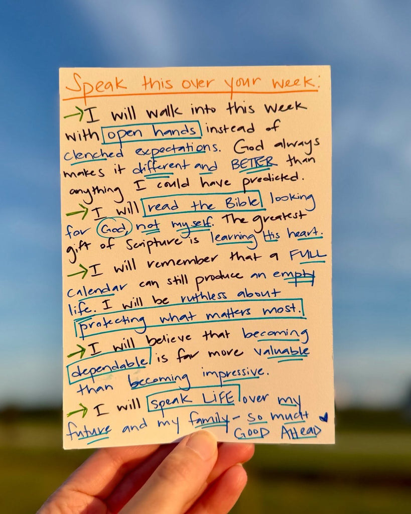 Speak this over your week: