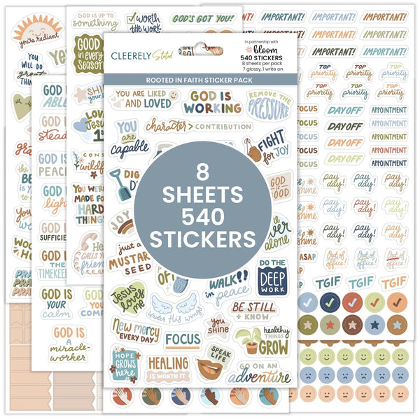 Planner Stickers | Rooted in Faith – Cleerely Stated x bloom | Earth Tones