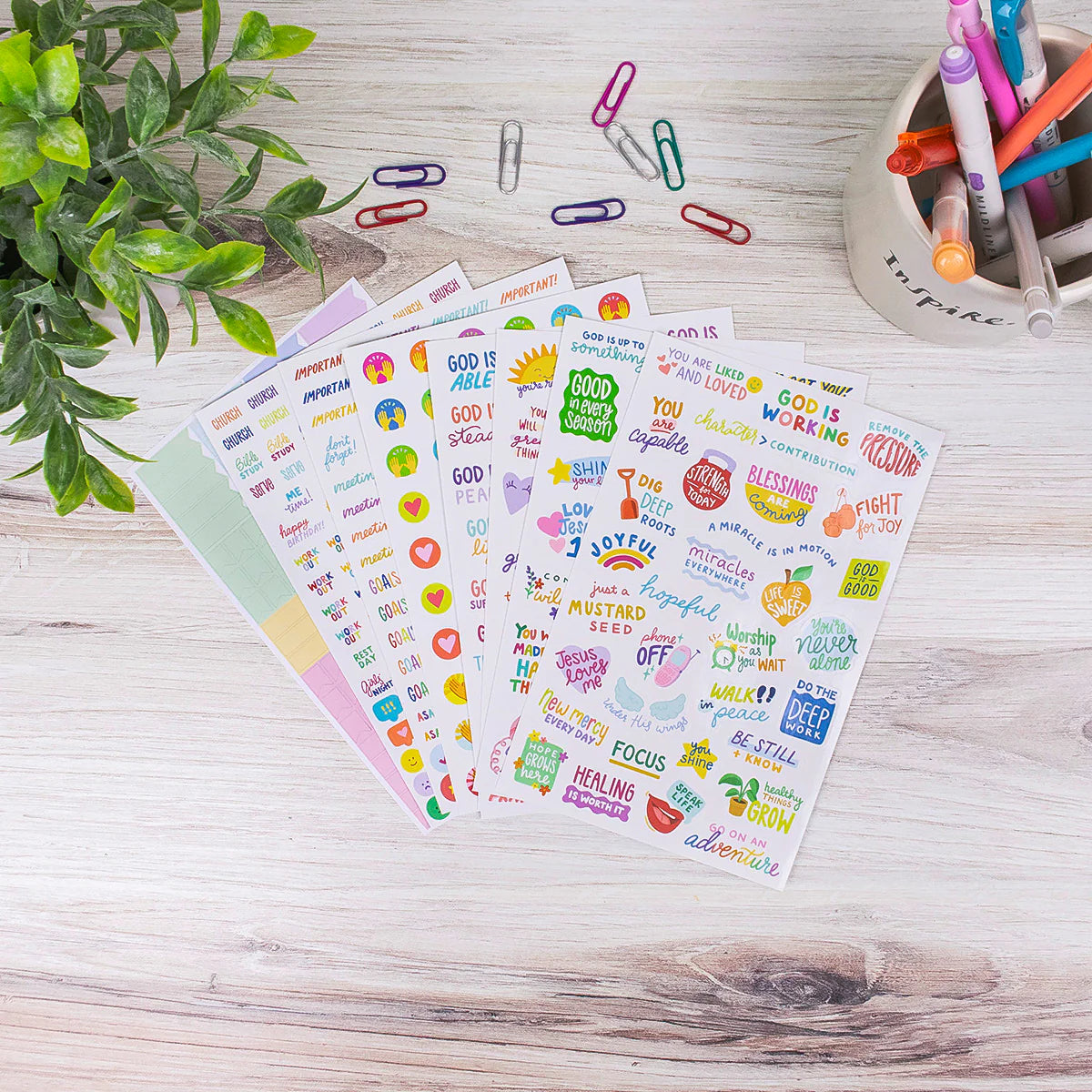 bloom X Cleerely Stated Rooted in Faith Sticker Pack