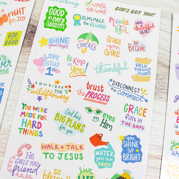 bloom X Cleerely Stated Rooted in Faith Sticker Pack