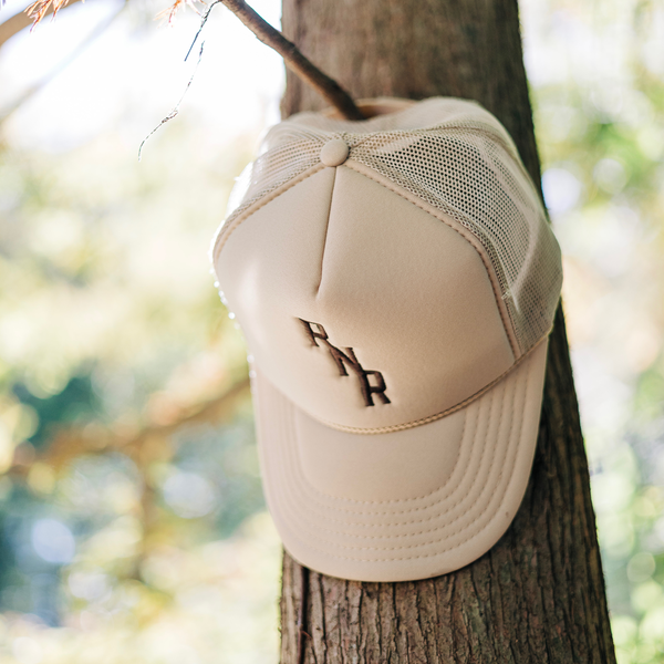 RNR Embroidered Tan Trucker Hat