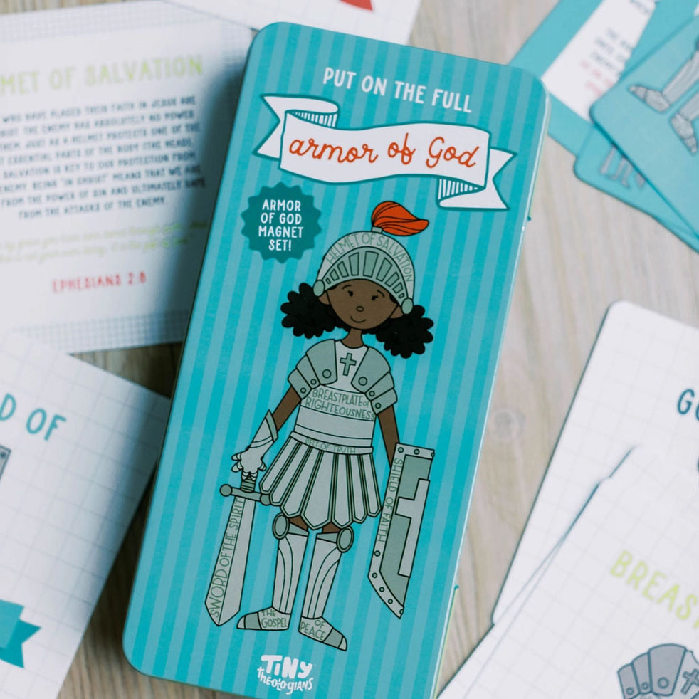 Armor of God Dress-Me Magnetic Tin By Tiny Theologians