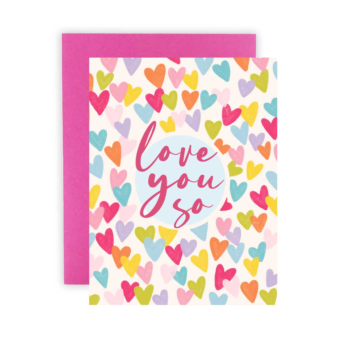Love You So (Hearts) - Greeting Card