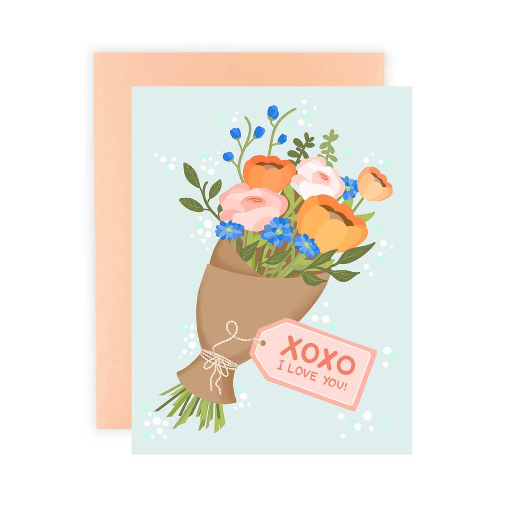 XOXO Bouquet - Greeting Card