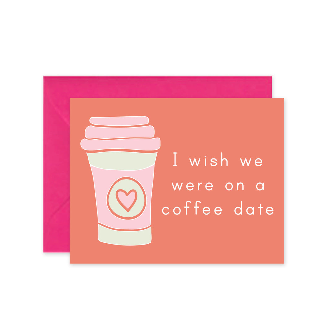 Coffee Date Coral - Greeting Card
