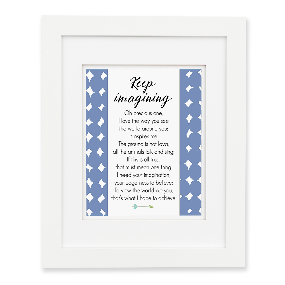 Keep Imagining - Blue Wall Print