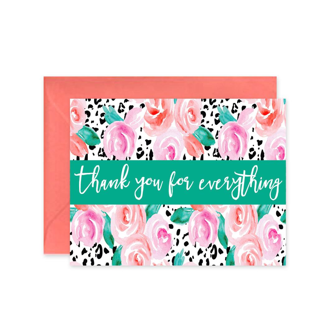 Thank You for Everything Floral - Greeting Card