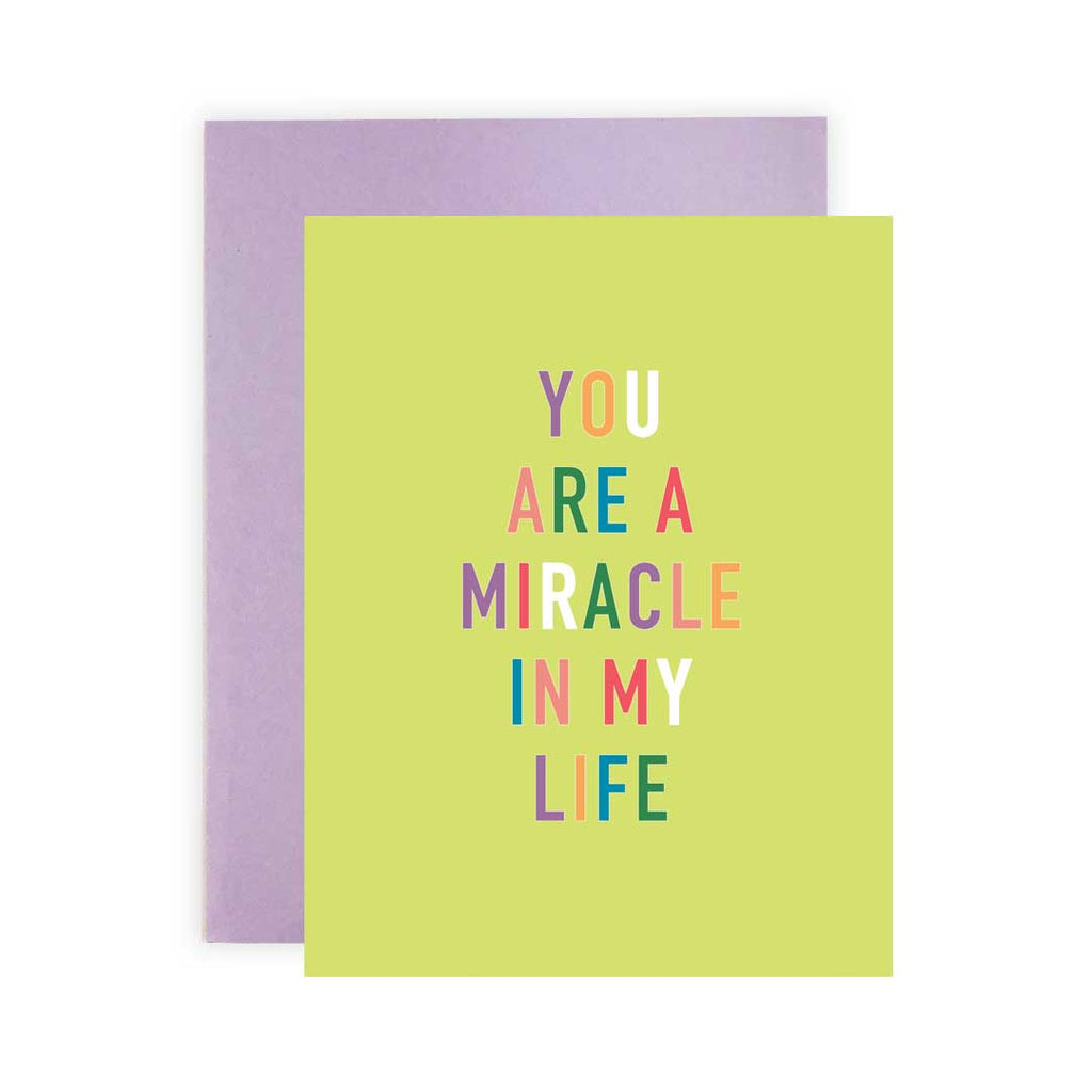 Miracle in My Life Green - Greeting Card