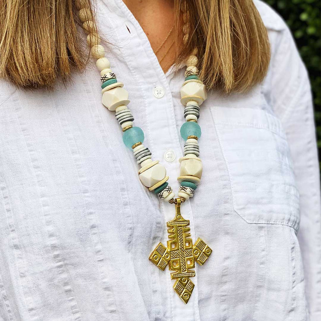 Giver of Peace Necklace (Blue/White) - AnchorBeads Collaboration
