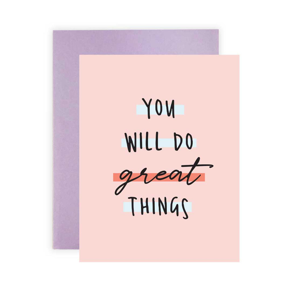 Do Great Things Colorblocks - Greeting Card