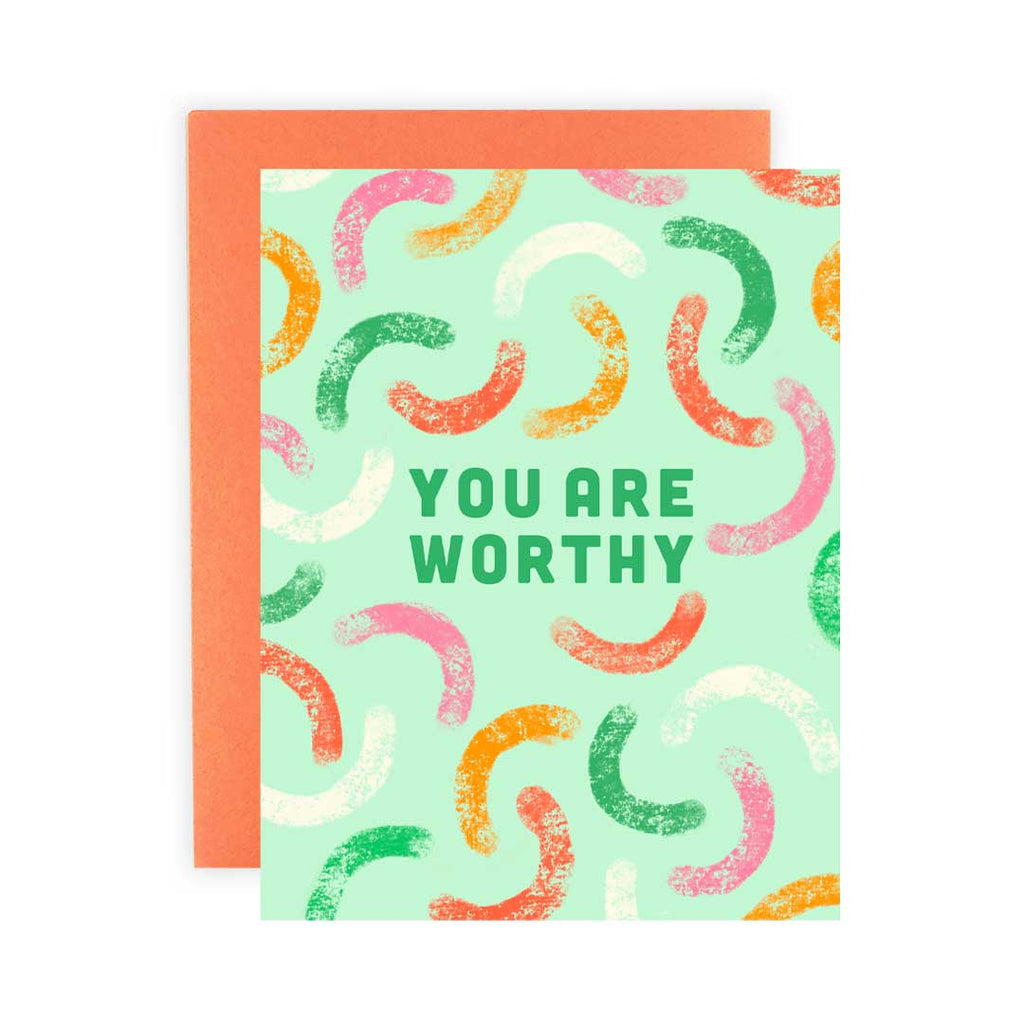 You Are Worthy Green - Greeting Card